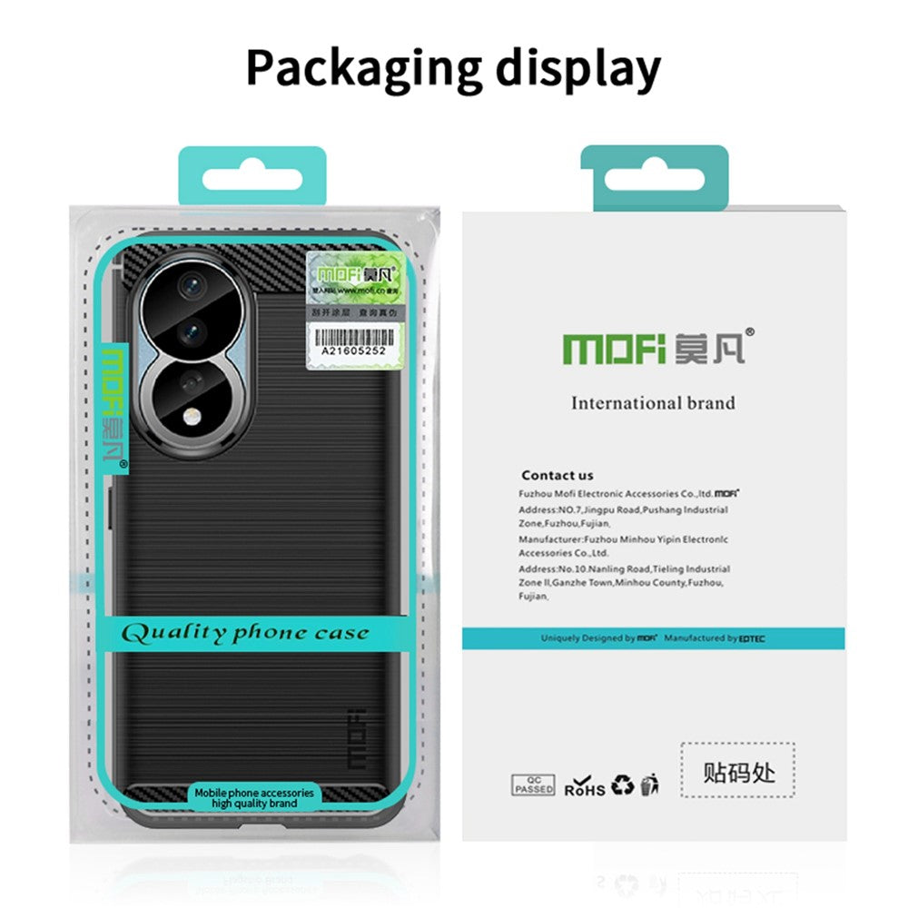 MOFI JK TPU Series-1 for Honor 90 Carbon Fiber Soft TPU Case Anti-scratch Brushed Phone Cover