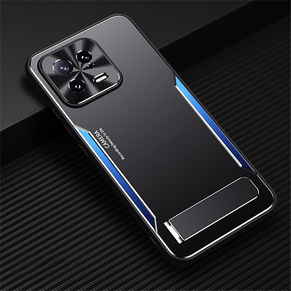 For Xiaomi 13 Cell Phone Cover Hard Aluminium Alloy + Flexible TPU Kickstand Phone Case