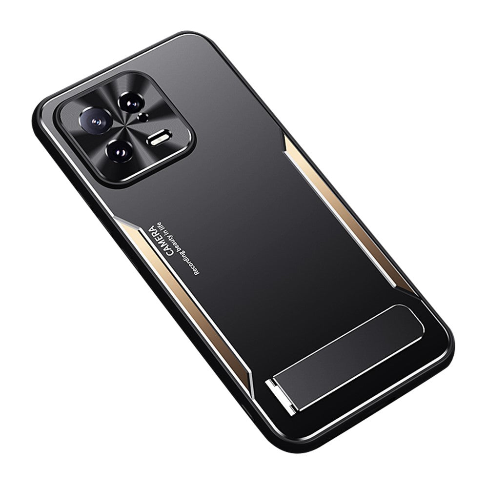 For Xiaomi 13 Cell Phone Cover Hard Aluminium Alloy + Flexible TPU Kickstand Phone Case