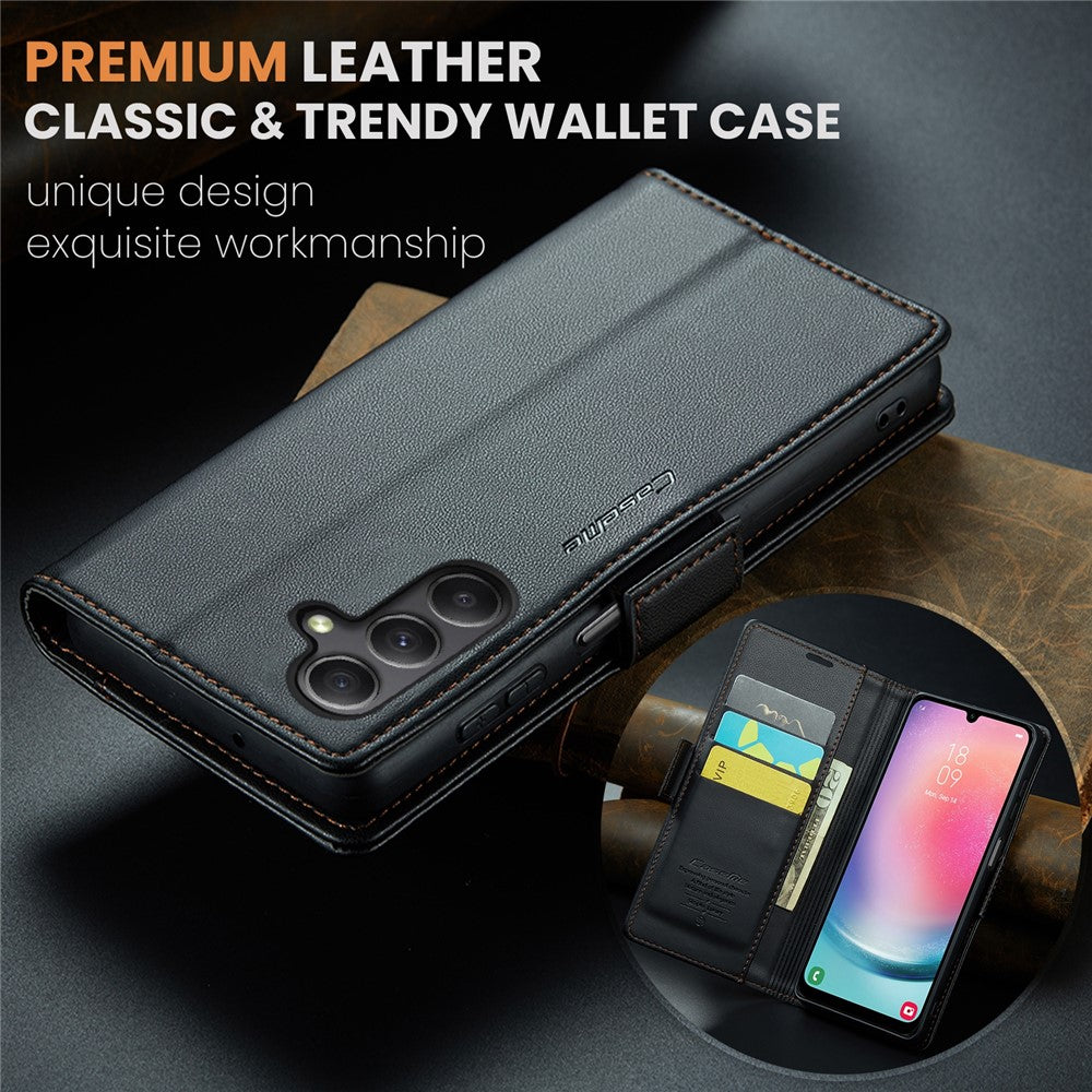Galaxy A24 4G Glänzende Wallet-Hülle – RFID-Schutz & Ständer