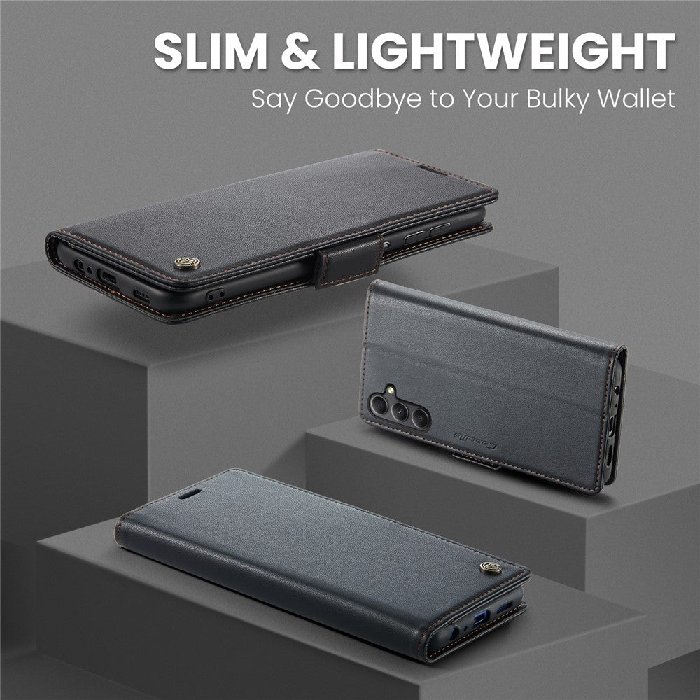 Galaxy A24 4G Glänzende Wallet-Hülle – RFID-Schutz & Ständer