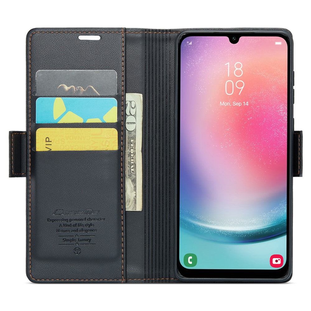 Galaxy A24 4G Glänzende Wallet-Hülle – RFID-Schutz & Ständer
