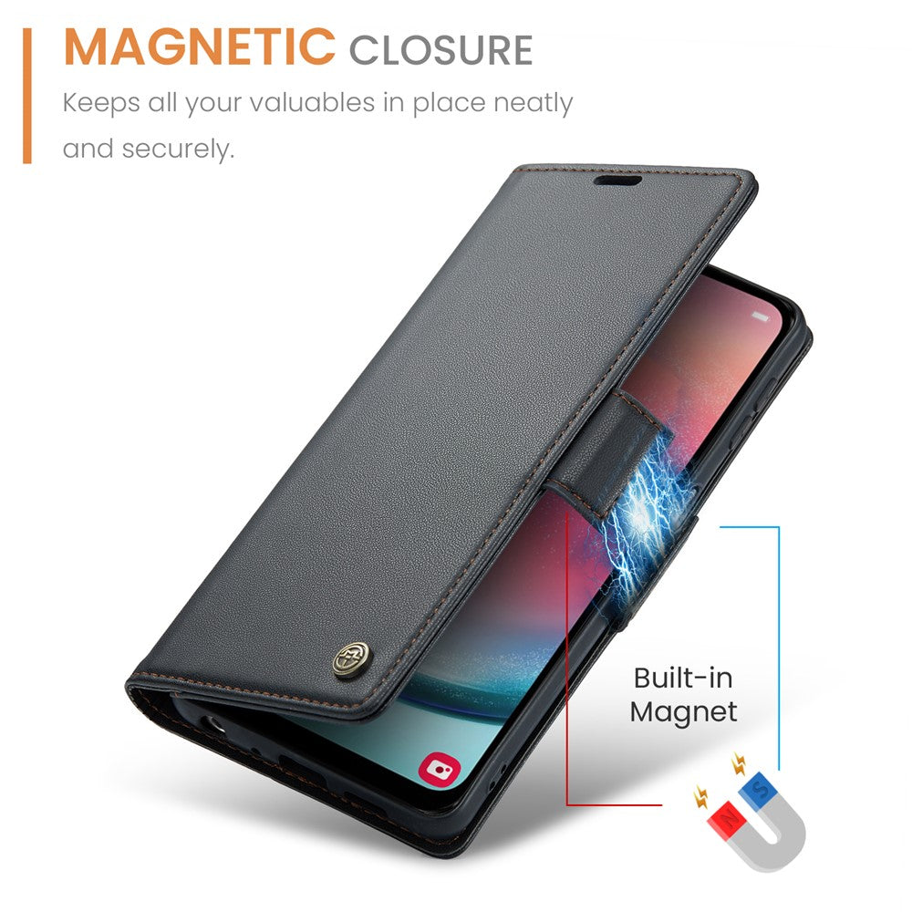 Galaxy A24 4G Glänzende Wallet-Hülle – RFID-Schutz & Ständer
