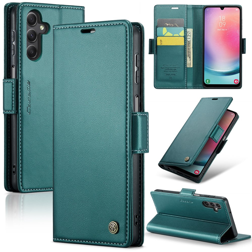 Galaxy A24 4G Glänzende Wallet-Hülle – RFID-Schutz & Ständer