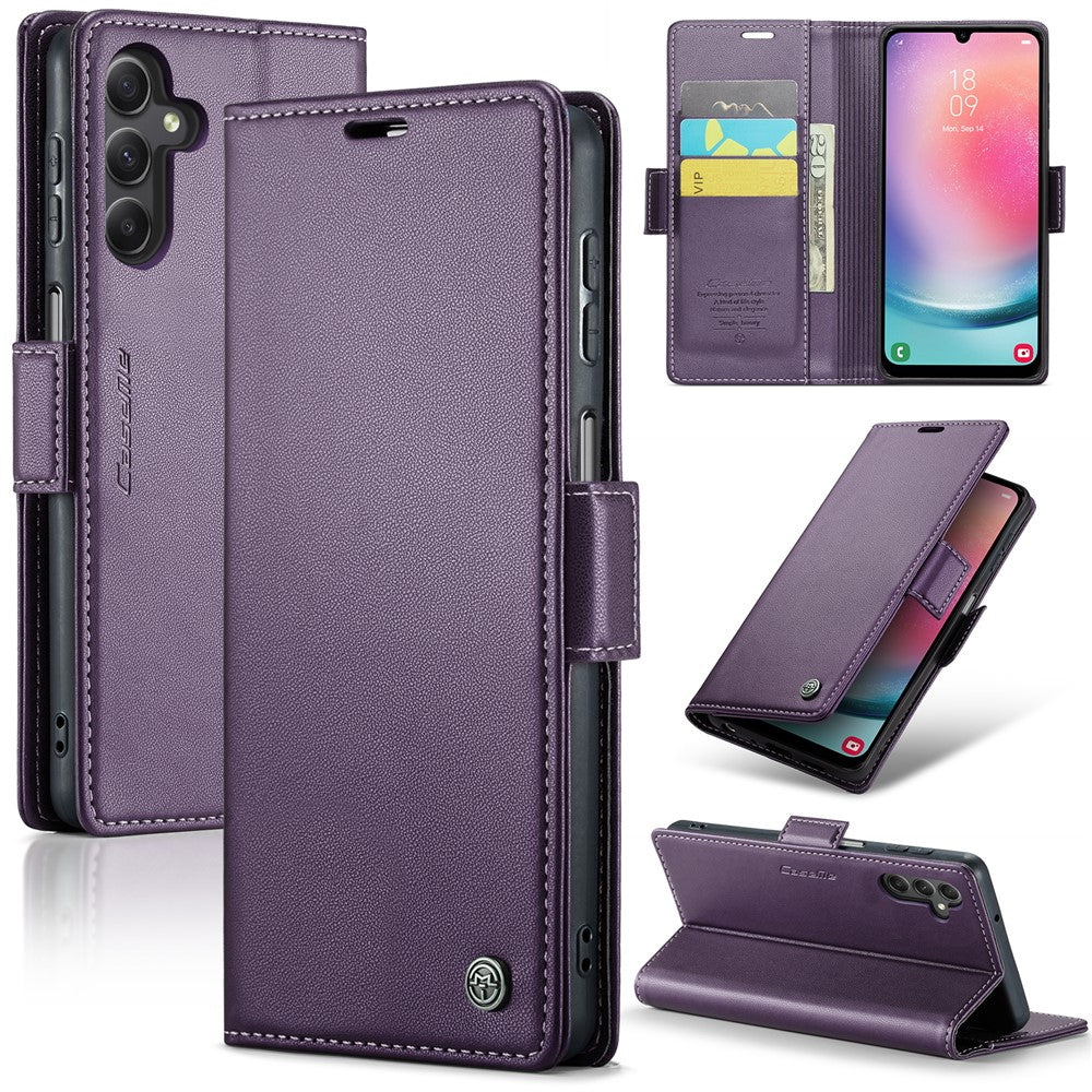 Galaxy A24 4G Glänzende Wallet-Hülle – RFID-Schutz & Ständer