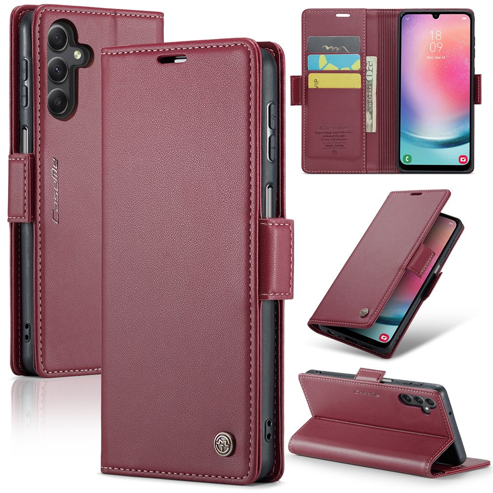 Galaxy A24 4G Glänzende Wallet-Hülle – RFID-Schutz & Ständer