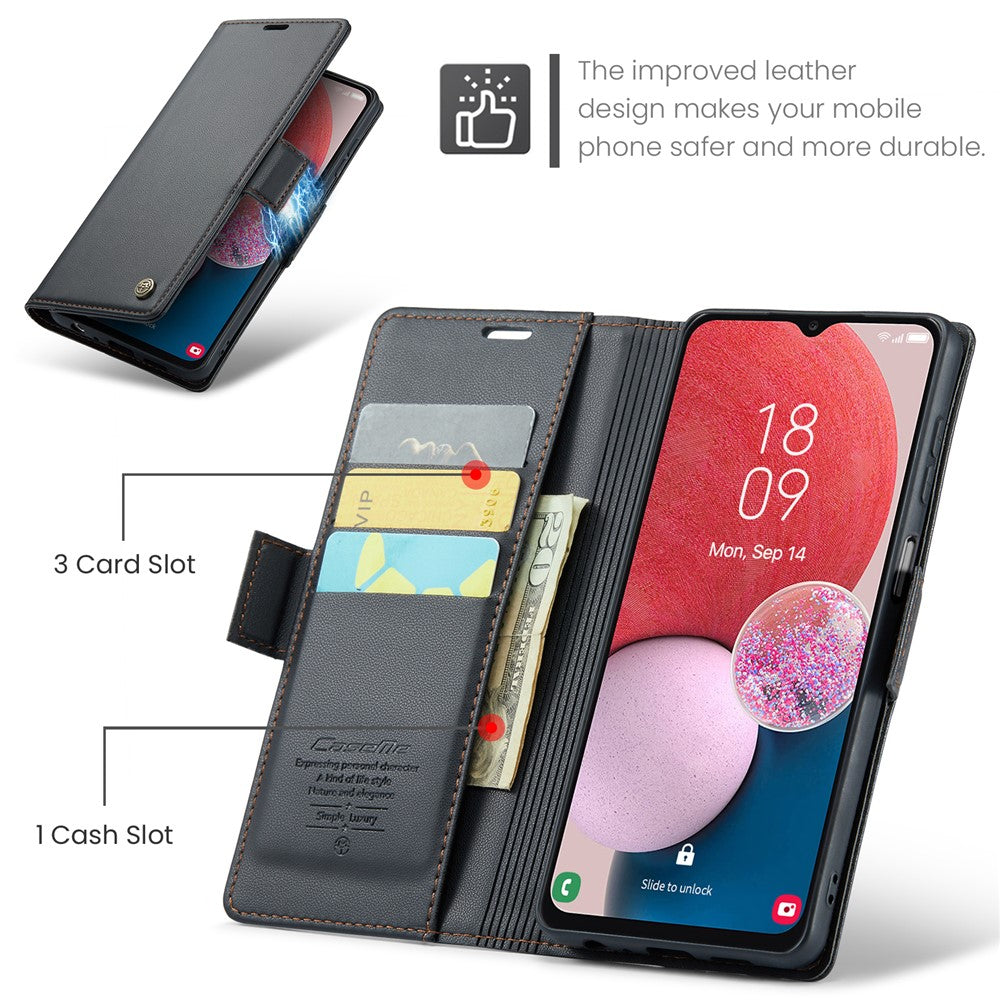 Galaxy A13 4G/5G / A04s 4G / A04 4G / M13 5G Glänzende Wallet-Hülle – RFID-Schutz & Ständer