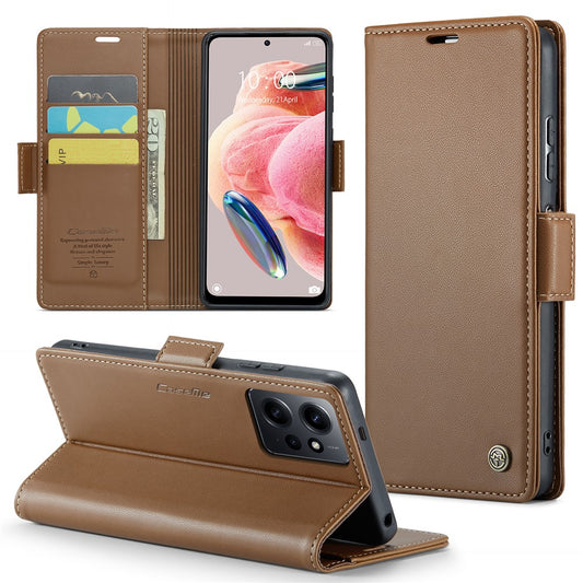 Xiaomi Redmi Note 12 4G Handyhülle – Ledertasche CASEME 023 RFID-blockierende mobile Abdeckung mit 3 Kartenfächern