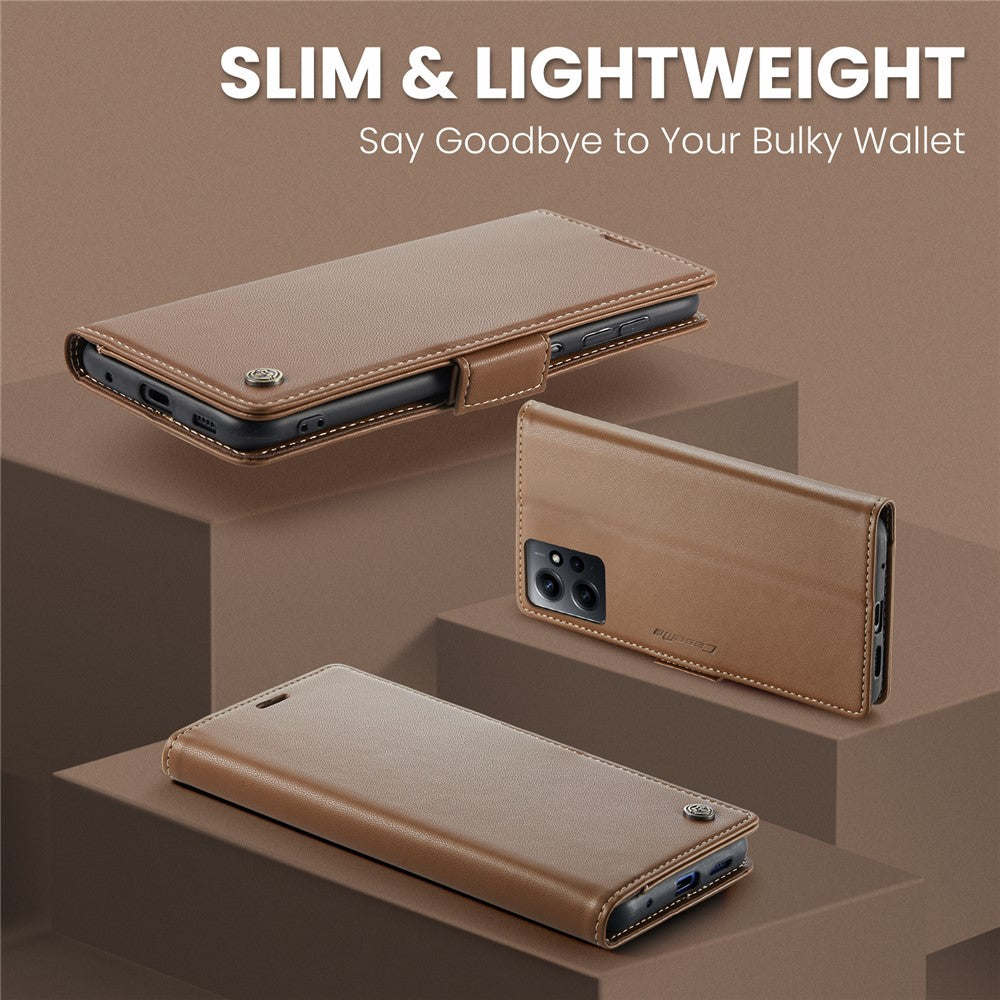 For Xiaomi Redmi Note 12 4G Leather Case CASEME 023 RFID Blocking 3 Card Slot Mobile Cover
