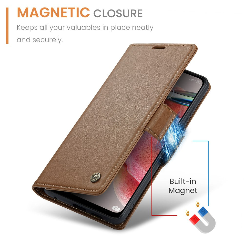 For Xiaomi Redmi Note 12 4G Leather Case CASEME 023 RFID Blocking 3 Card Slot Mobile Cover