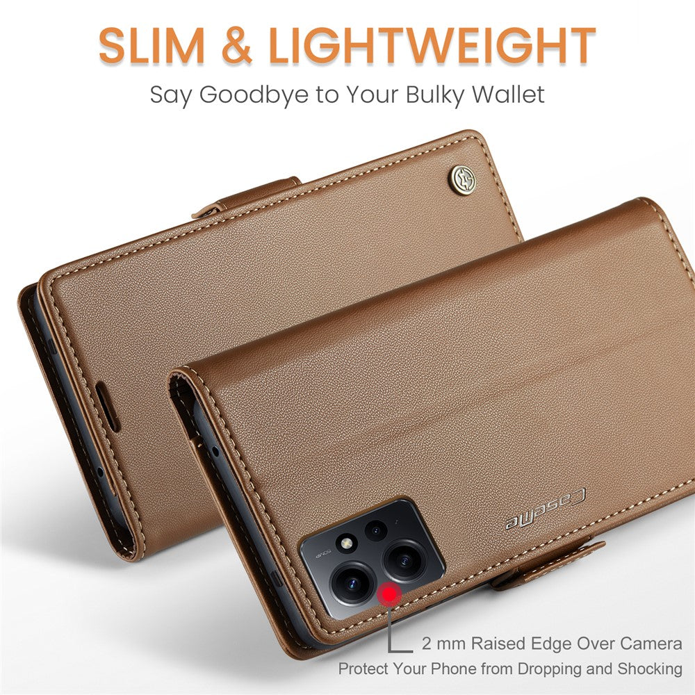 For Xiaomi Redmi Note 12 4G Leather Case CASEME 023 RFID Blocking 3 Card Slot Mobile Cover
