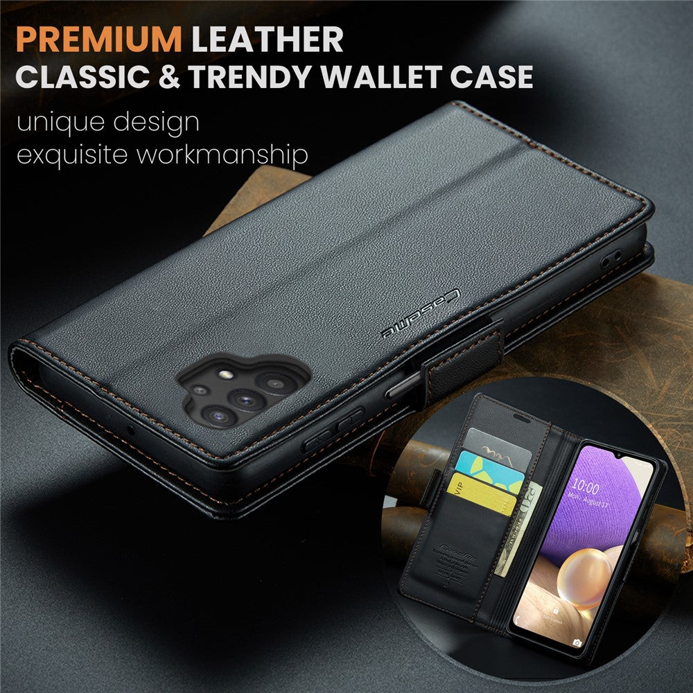 Galaxy A32 5G / M32 5G Glänzende Wallet-Hülle – RFID-Schutz & Ständer