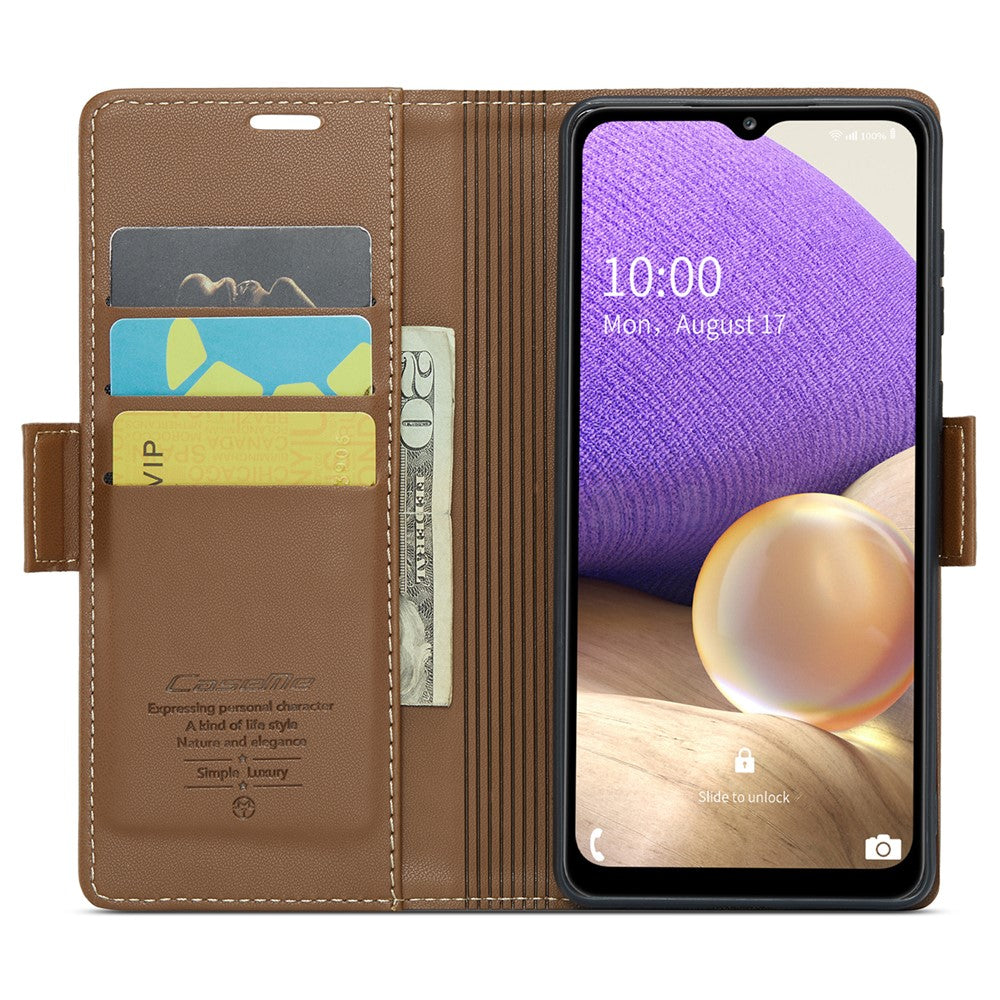 Galaxy A32 5G / M32 5G Glänzende Wallet-Hülle – RFID-Schutz & Ständer