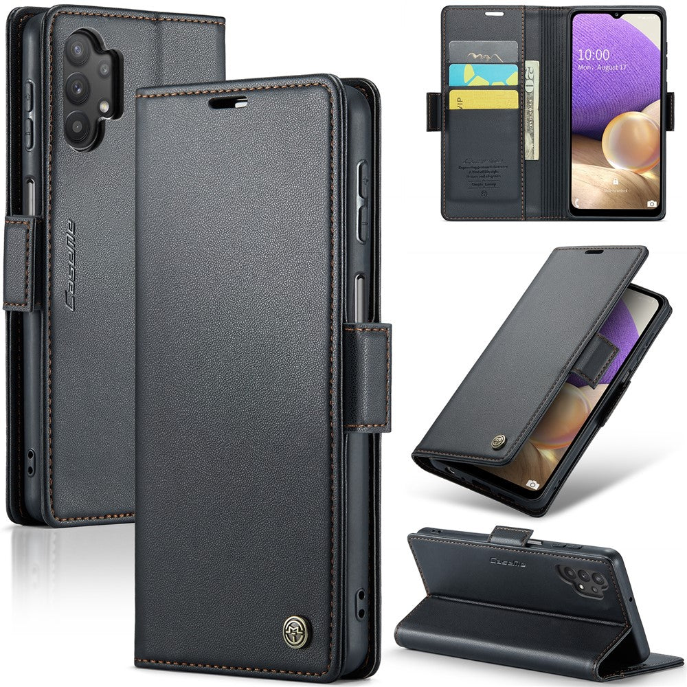 Galaxy A32 5G / M32 5G Glänzende Wallet-Hülle – RFID-Schutz & Ständer