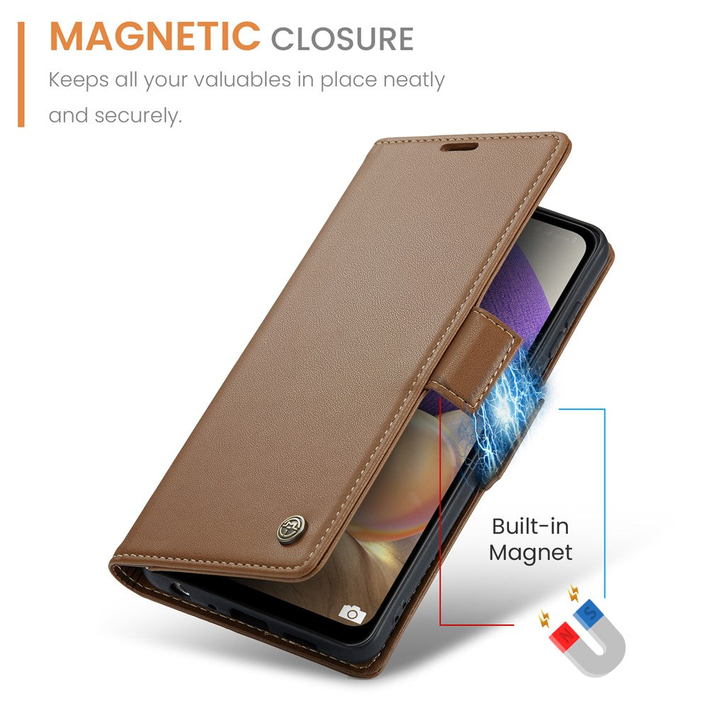 Galaxy A32 5G / M32 5G Glänzende Wallet-Hülle – RFID-Schutz & Ständer
