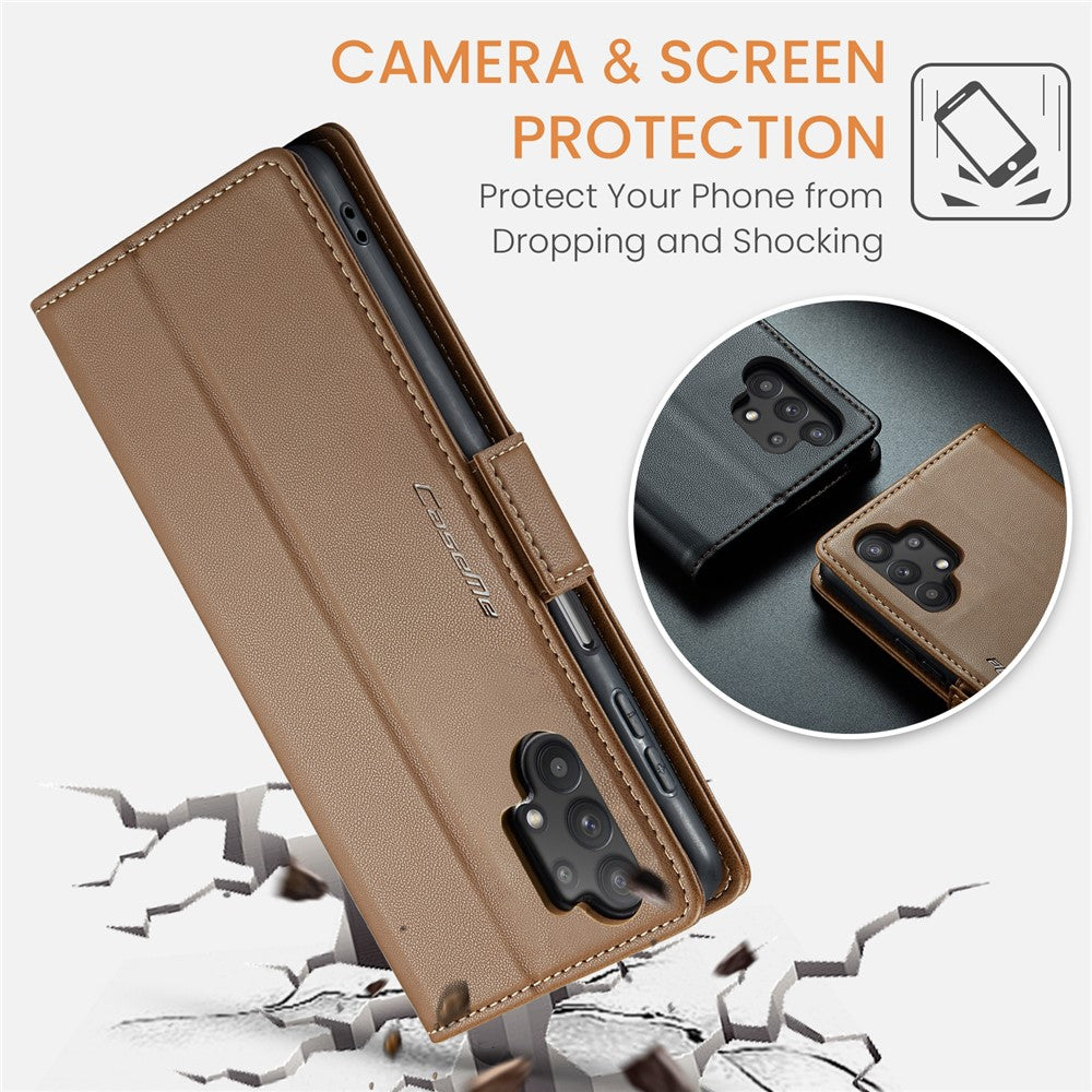 Galaxy A32 5G / M32 5G Glänzende Wallet-Hülle – RFID-Schutz & Ständer