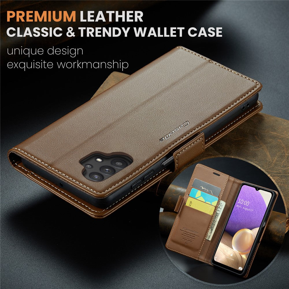Galaxy A32 5G / M32 5G Glänzende Wallet-Hülle – RFID-Schutz & Ständer