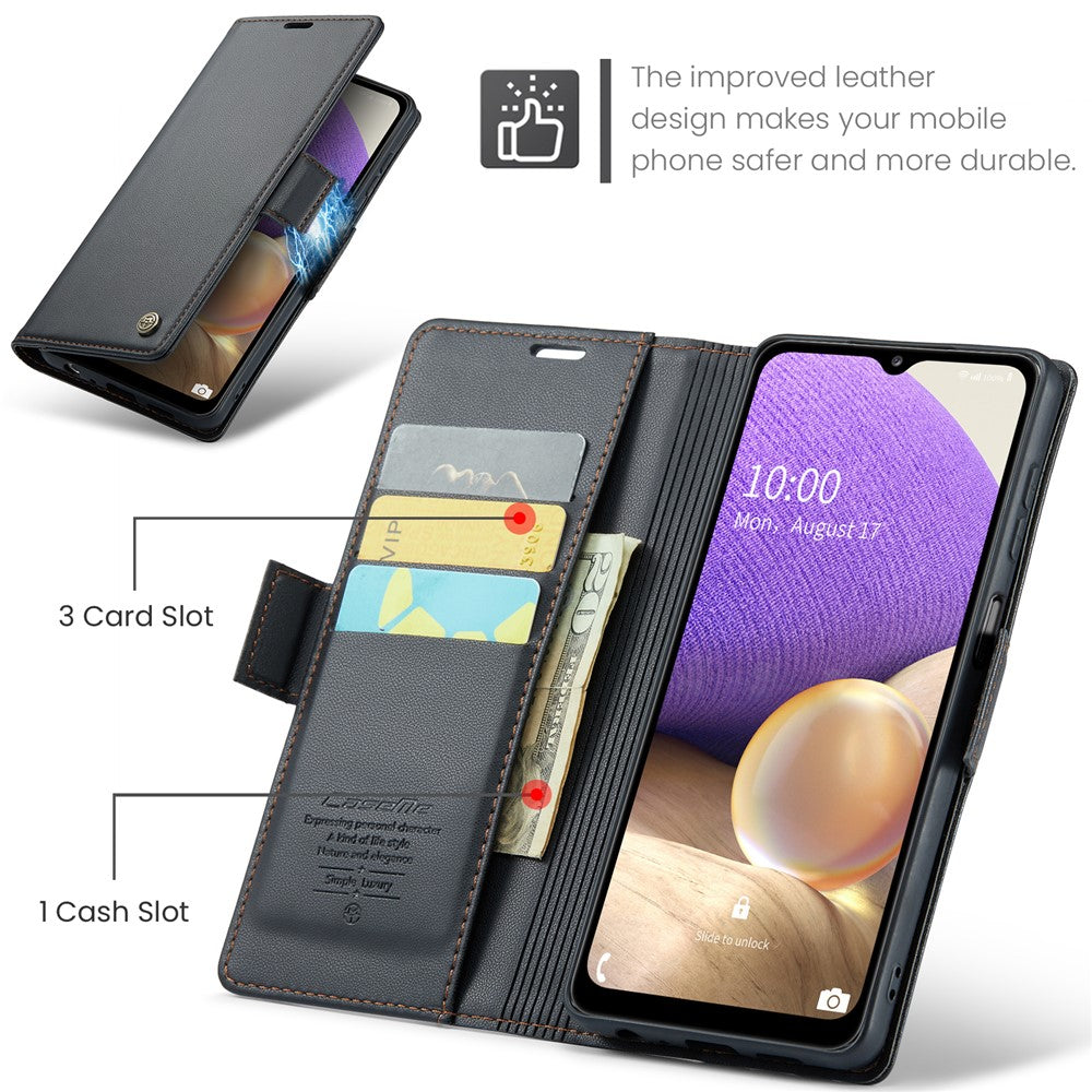 Galaxy A32 5G / M32 5G Glänzende Wallet-Hülle – RFID-Schutz & Ständer
