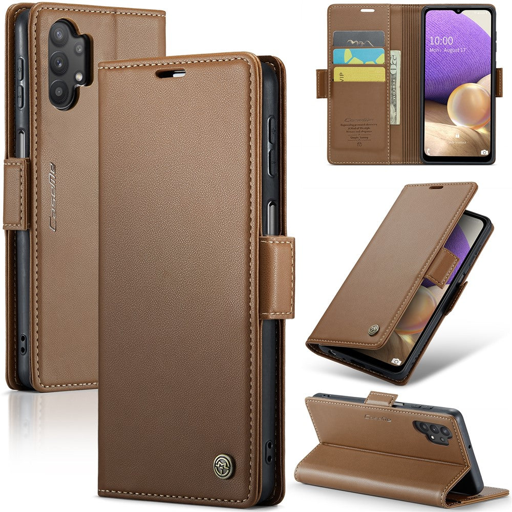 Galaxy A32 5G / M32 5G Glänzende Wallet-Hülle – RFID-Schutz & Ständer