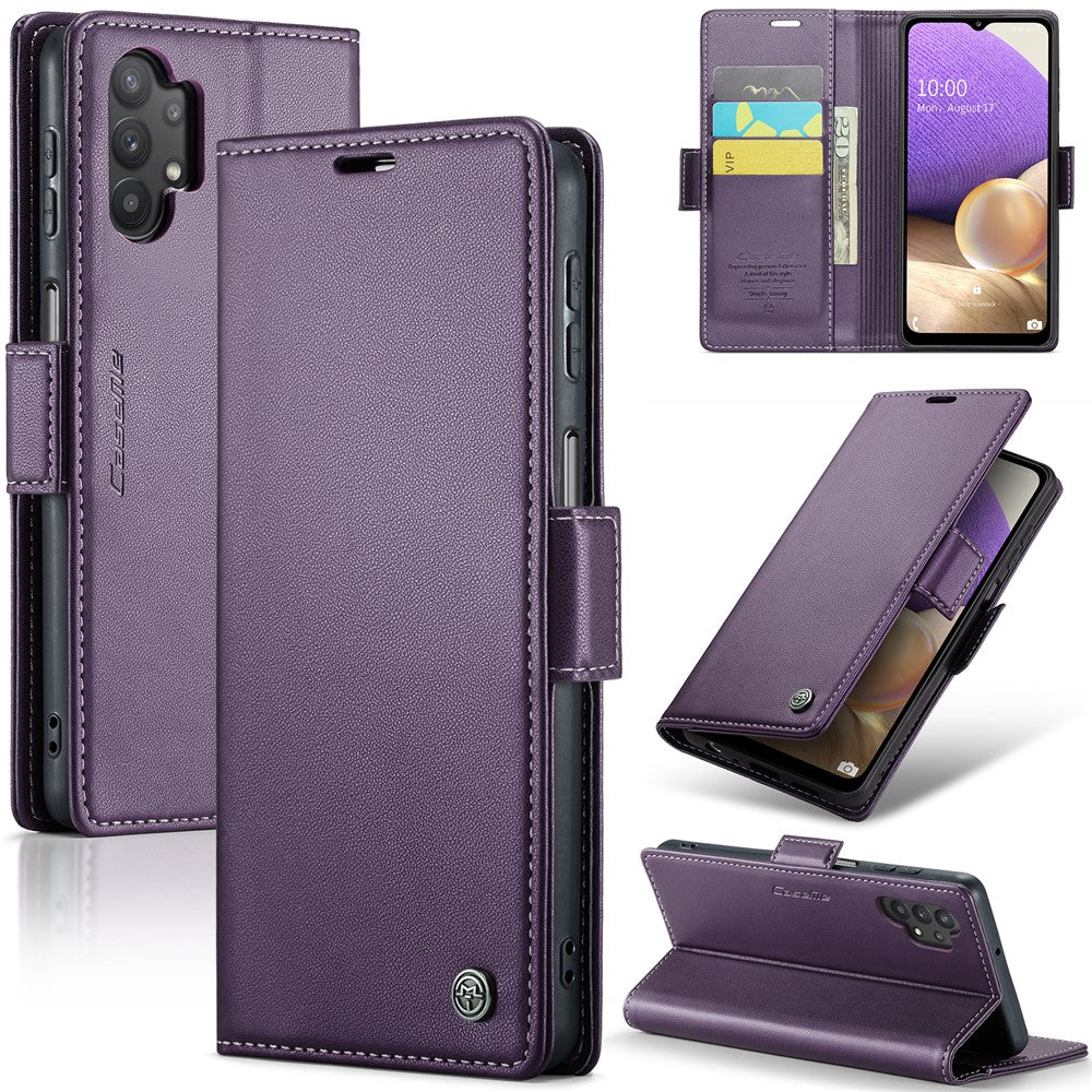 Galaxy A32 5G / M32 5G Glänzende Wallet-Hülle – RFID-Schutz & Ständer