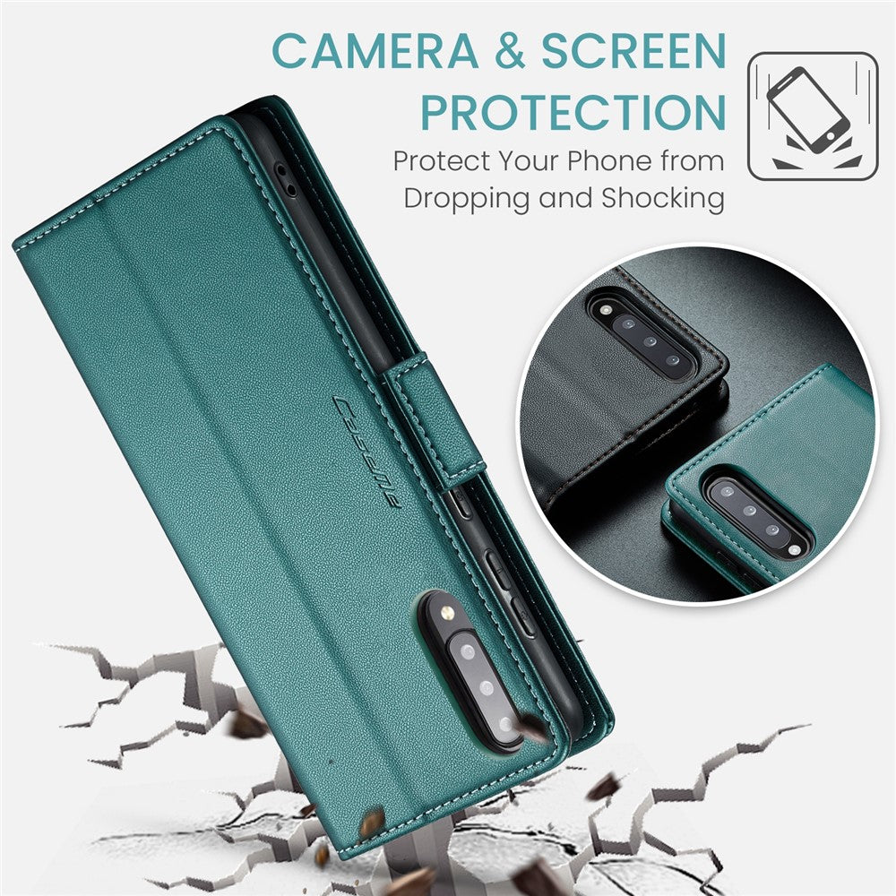 Galaxy A70 / A70s Glänzende Wallet-Hülle – RFID-Schutz & Ständer
