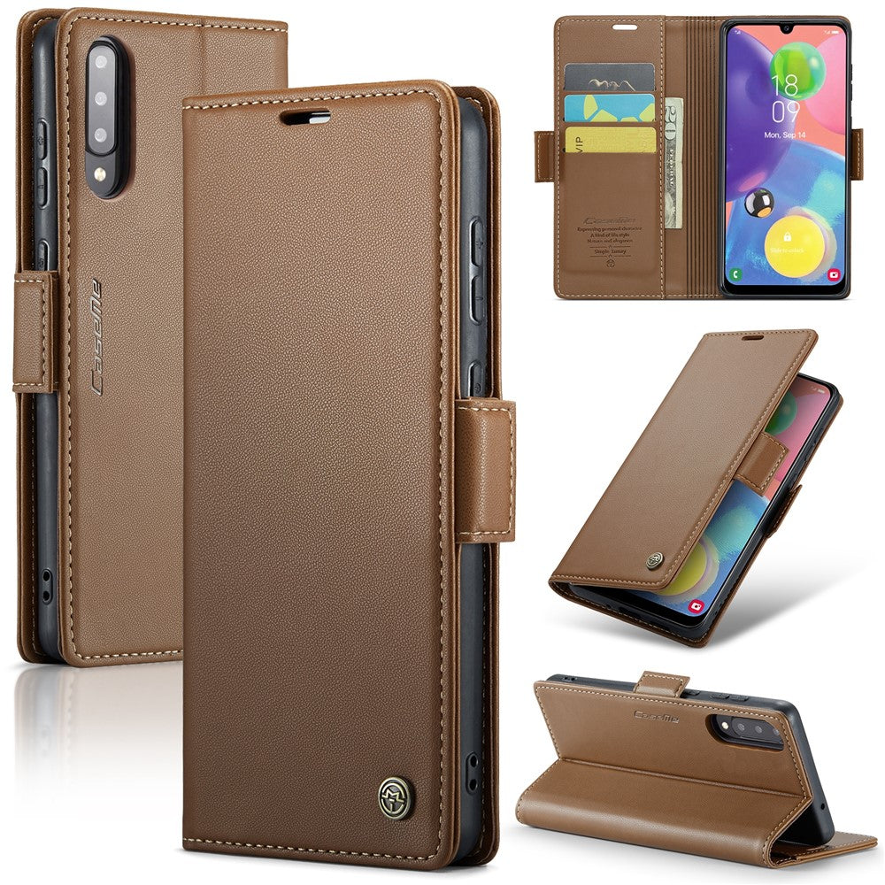 Galaxy A70 / A70s Glänzende Wallet-Hülle – RFID-Schutz & Ständer