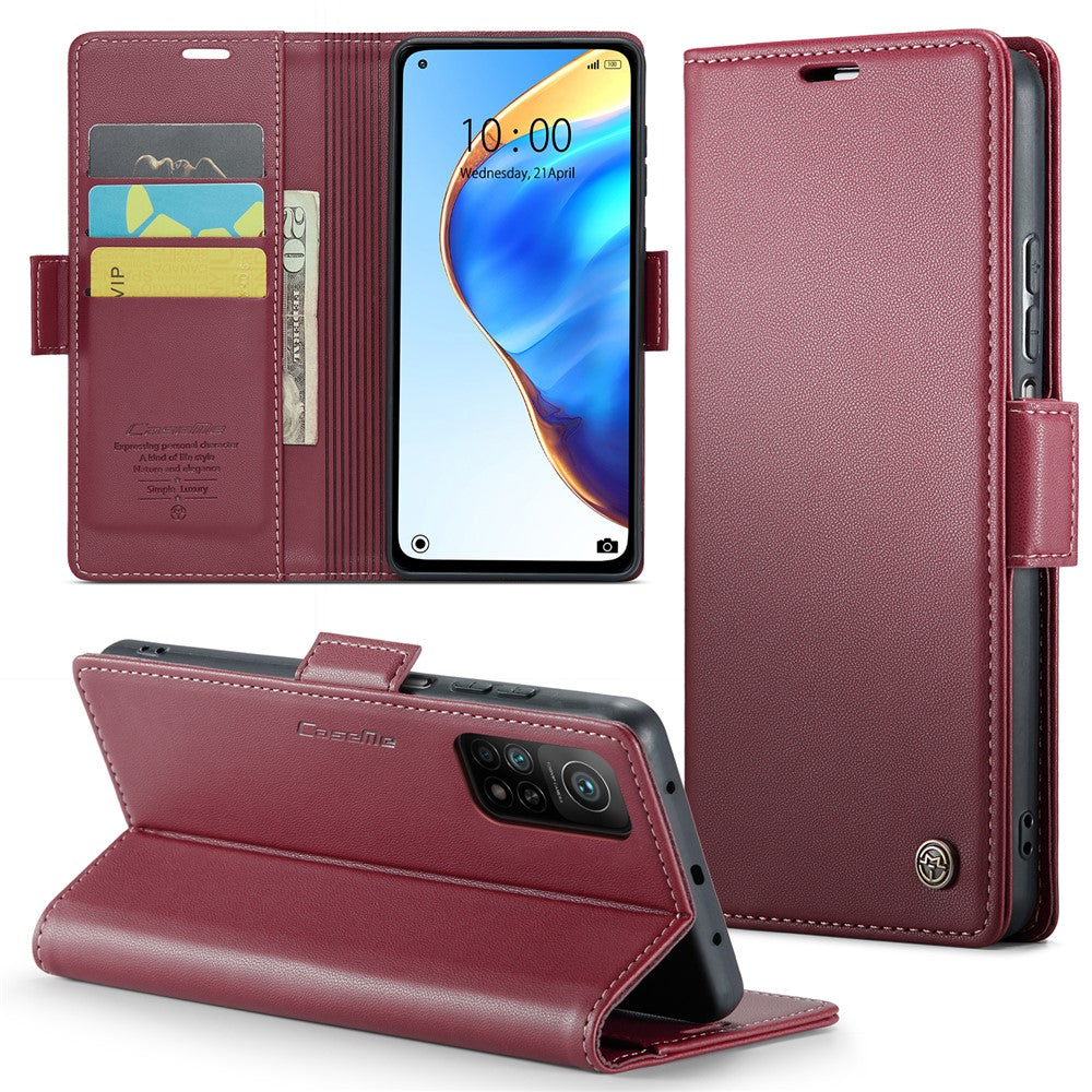 For Xiaomi Mi 10T 5G / Mi 10T Pro 5G / Redmi K30S Leather Case CASEME 023 RFID Blocking 3 Card Slot Mobile Cover