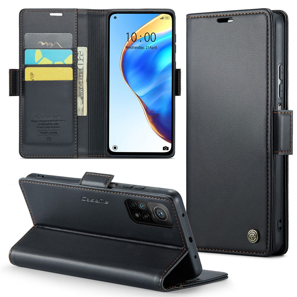 For Xiaomi Mi 10T 5G / Mi 10T Pro 5G / Redmi K30S Leather Case CASEME 023 RFID Blocking 3 Card Slot Mobile Cover