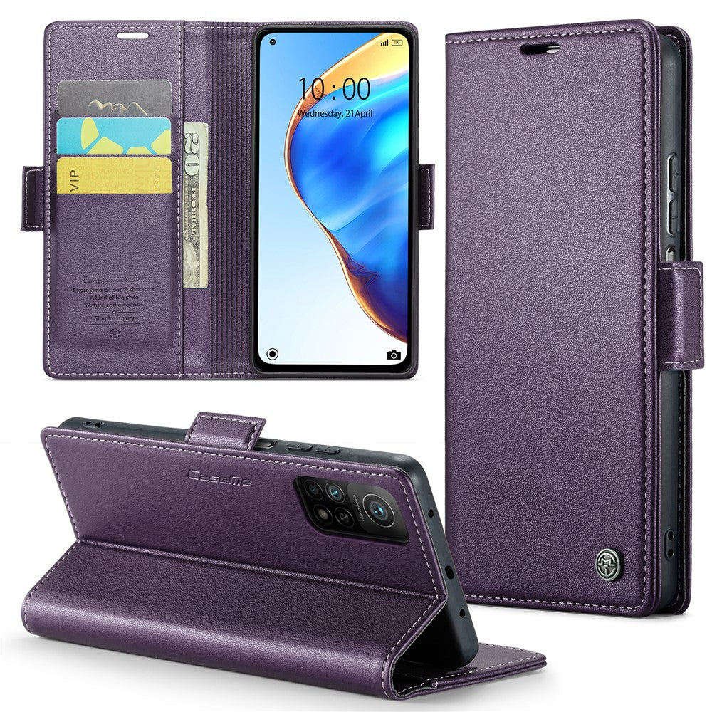 For Xiaomi Mi 10T 5G / Mi 10T Pro 5G / Redmi K30S Leather Case CASEME 023 RFID Blocking 3 Card Slot Mobile Cover