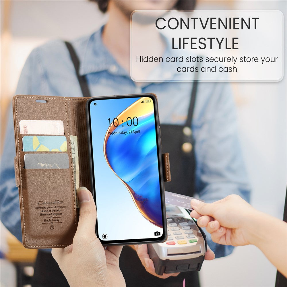 For Xiaomi Mi 10T 5G / Mi 10T Pro 5G / Redmi K30S Leather Case CASEME 023 RFID Blocking 3 Card Slot Mobile Cover