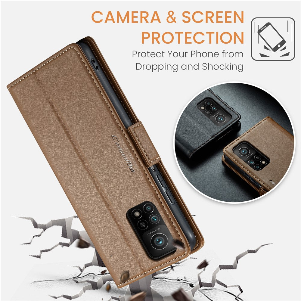 For Xiaomi Mi 10T 5G / Mi 10T Pro 5G / Redmi K30S Leather Case CASEME 023 RFID Blocking 3 Card Slot Mobile Cover