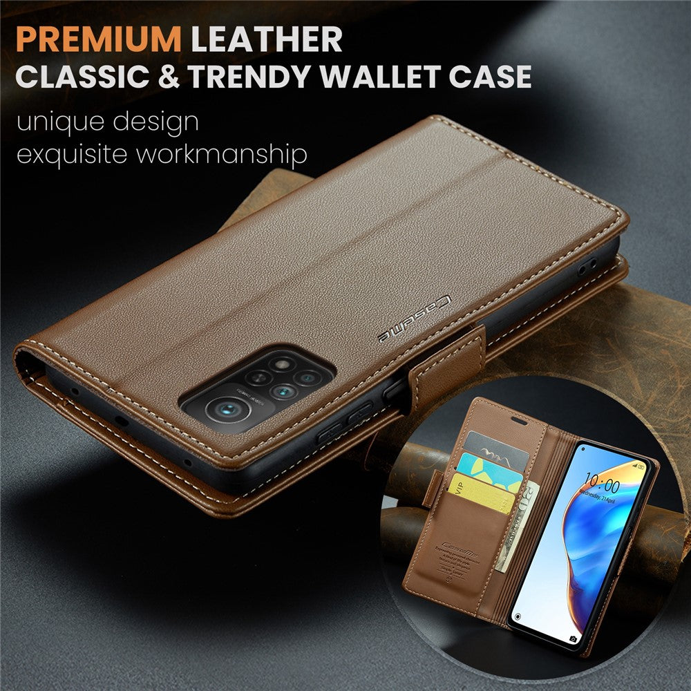 For Xiaomi Mi 10T 5G / Mi 10T Pro 5G / Redmi K30S Leather Case CASEME 023 RFID Blocking 3 Card Slot Mobile Cover