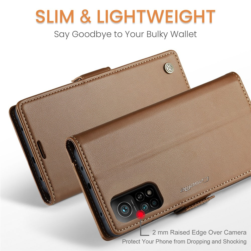 For Xiaomi Mi 10T 5G / Mi 10T Pro 5G / Redmi K30S Leather Case CASEME 023 RFID Blocking 3 Card Slot Mobile Cover