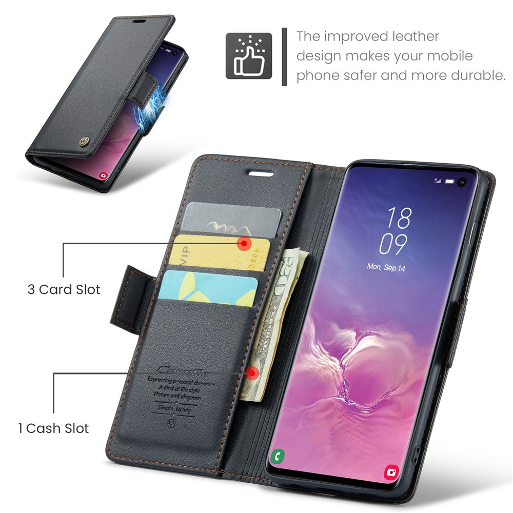 Galaxy S10 4G Glänzende Wallet-Hülle – RFID-Schutz & Ständer