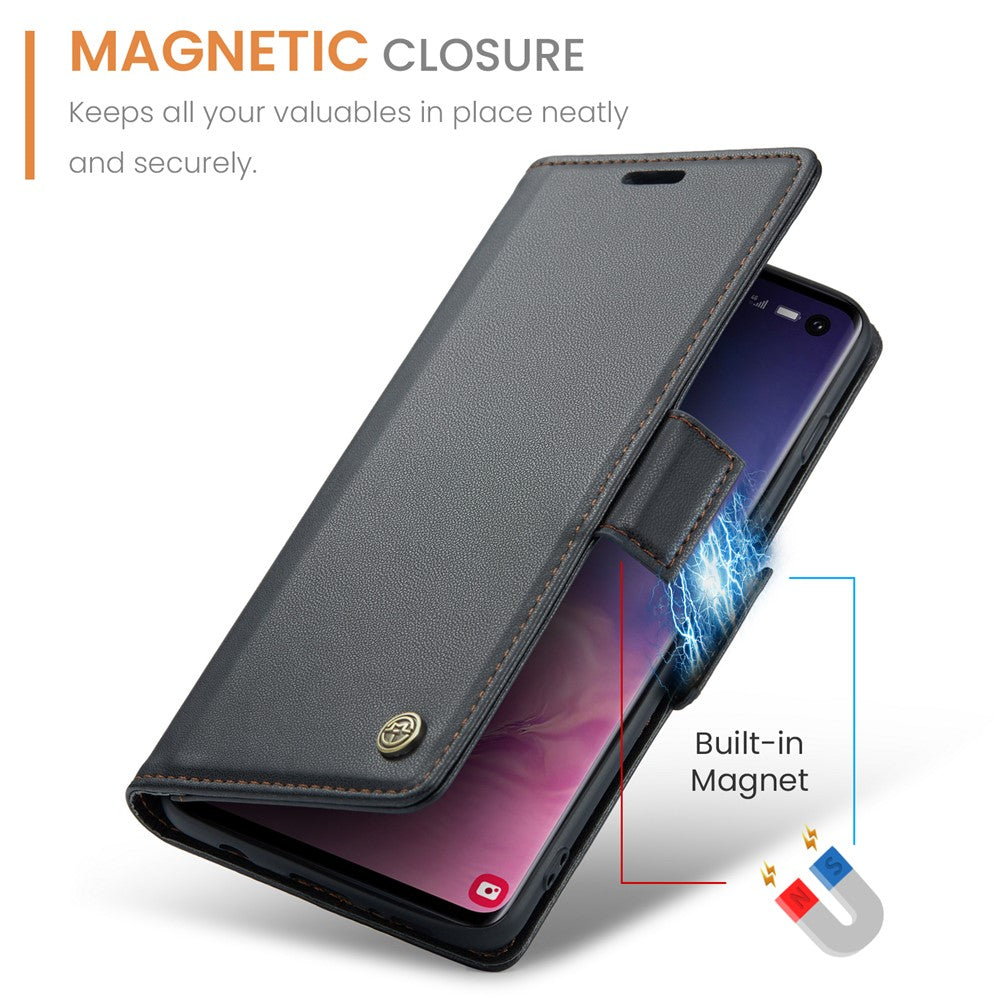 Galaxy S10 4G Glänzende Wallet-Hülle – RFID-Schutz & Ständer