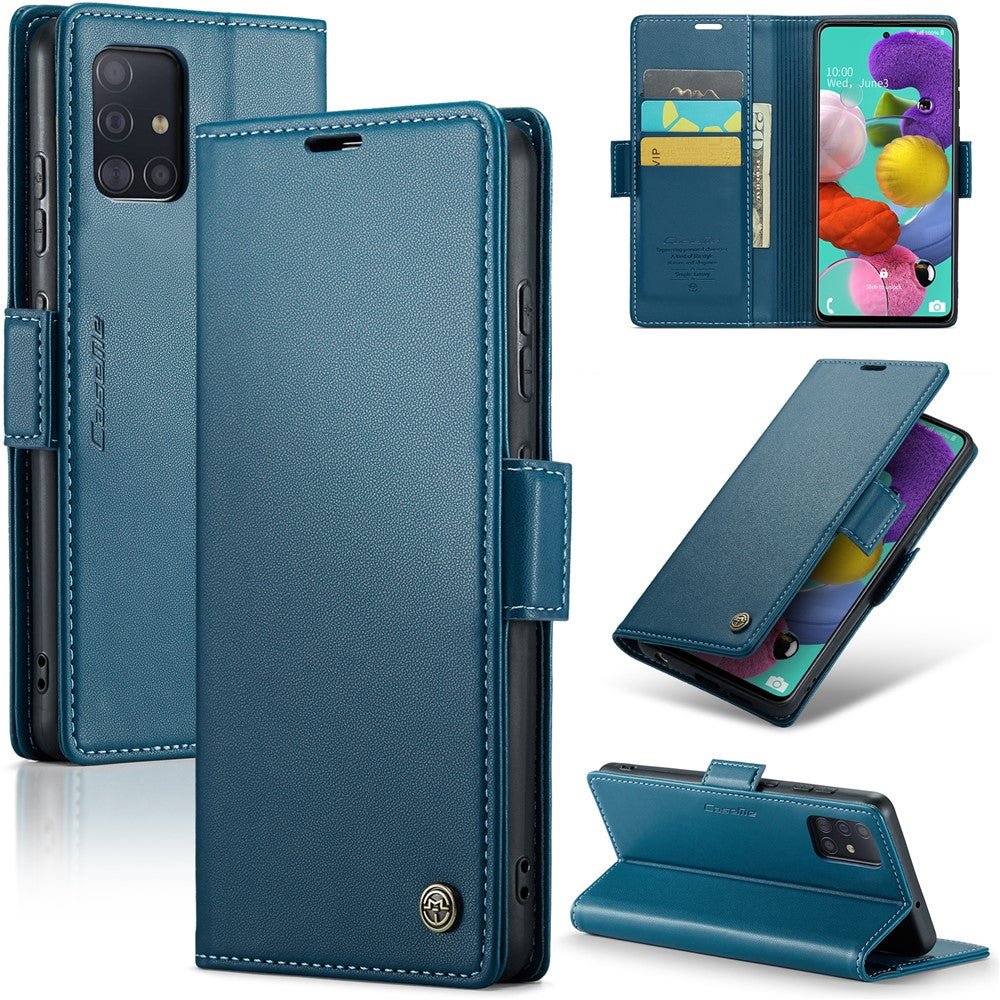 Galaxy A51 4G / M40S Glänzende Wallet-Hülle – RFID-Schutz & Ständer