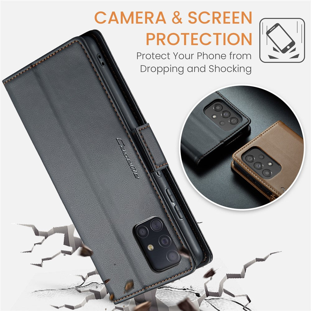 Galaxy A51 4G / M40S Glänzende Wallet-Hülle – RFID-Schutz & Ständer
