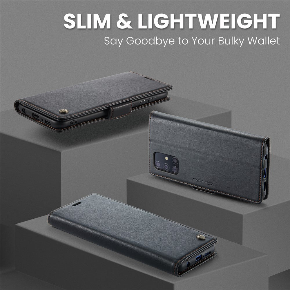 Galaxy A51 4G / M40S Glänzende Wallet-Hülle – RFID-Schutz & Ständer
