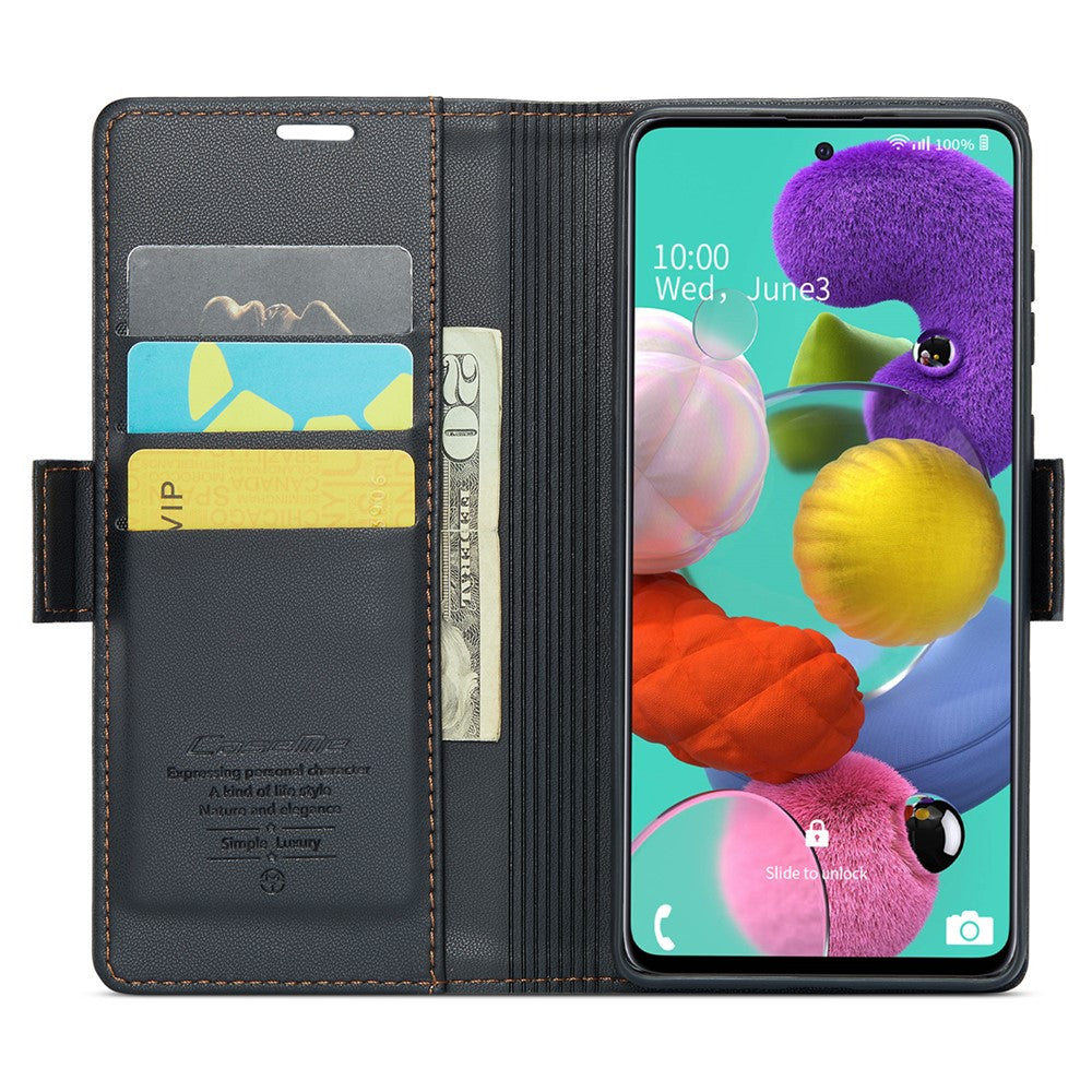 Galaxy A51 4G / M40S Glänzende Wallet-Hülle – RFID-Schutz & Ständer
