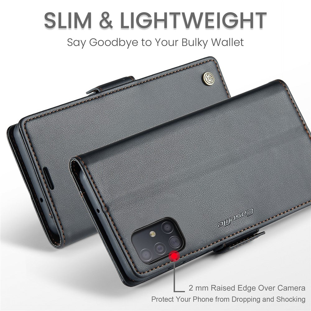 Galaxy A51 4G / M40S Glänzende Wallet-Hülle – RFID-Schutz & Ständer