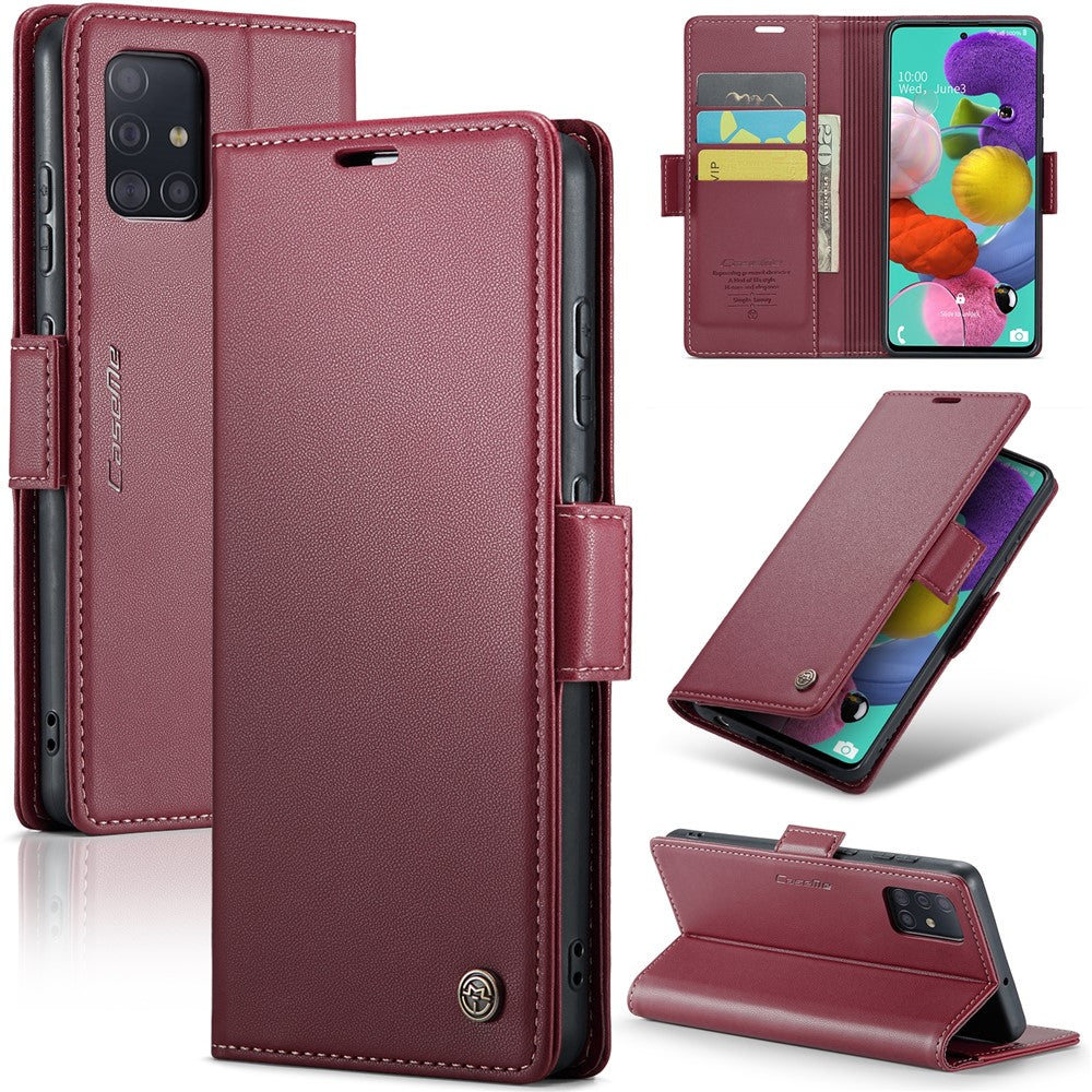 Galaxy A51 4G / M40S Glänzende Wallet-Hülle – RFID-Schutz & Ständer
