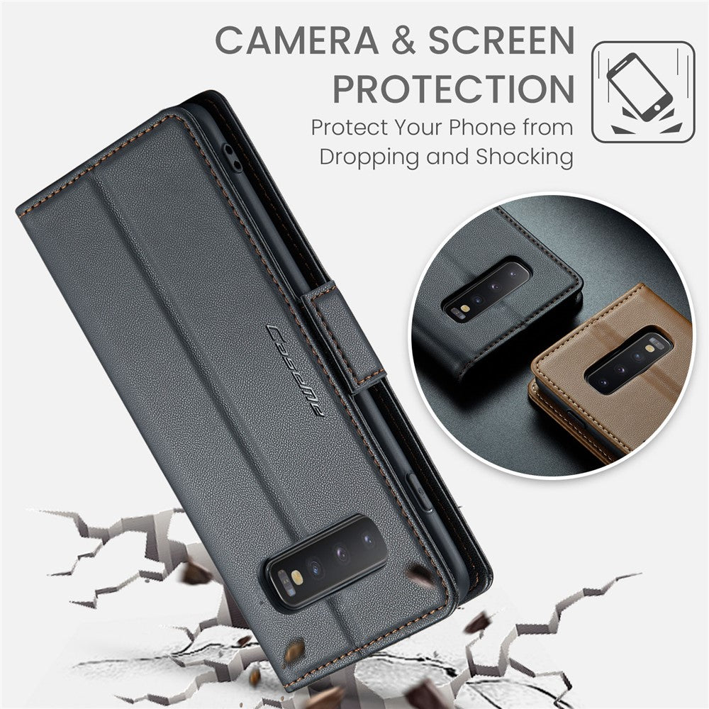 Galaxy S10 Plus Glänzende Wallet-Hülle – RFID-Schutz & Ständer