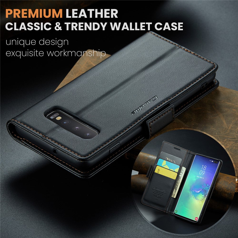 Galaxy S10 Plus Glänzende Wallet-Hülle – RFID-Schutz & Ständer