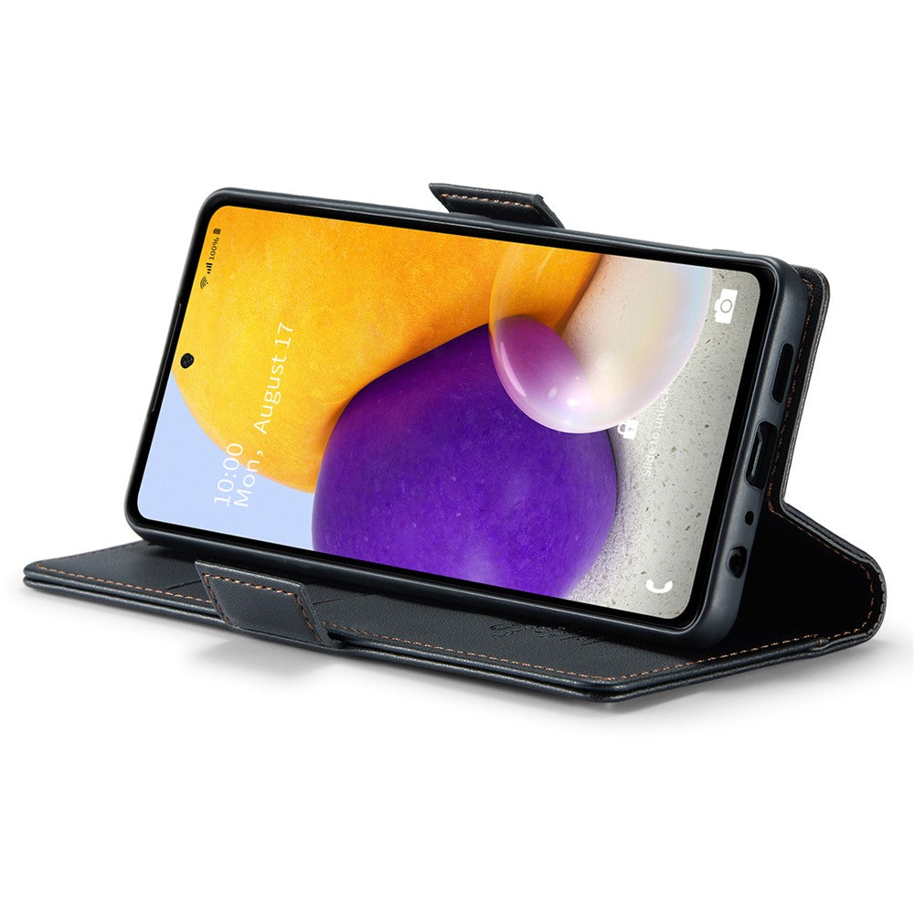 Galaxy A72 4G/5G Glänzende Wallet-Hülle – RFID-Schutz & Ständer