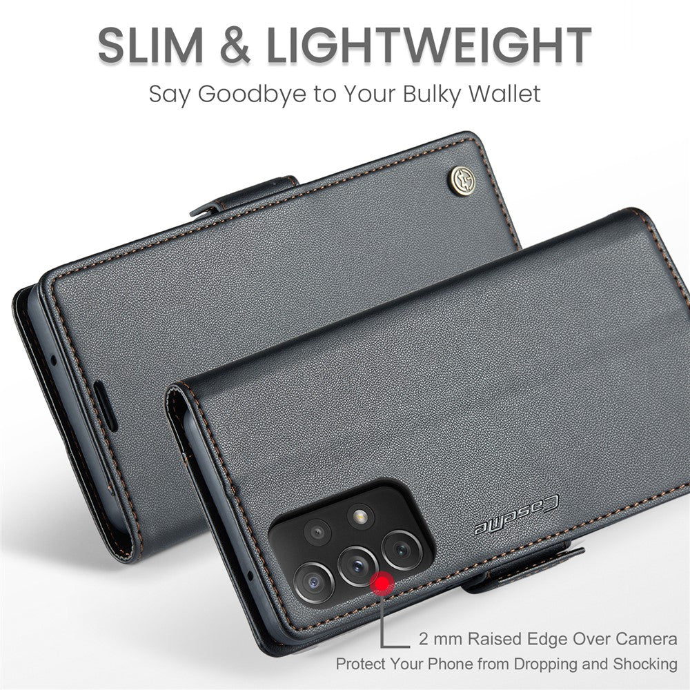 Galaxy A72 4G/5G Glänzende Wallet-Hülle – RFID-Schutz & Ständer