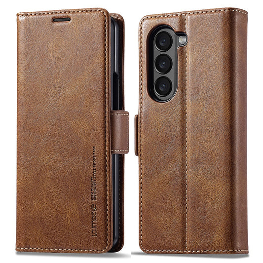 Galaxy Z Fold5 5G – Wallet-Handyhülle aus Kunststoff und PU-Leder, mit Ständer, mit RFID-Schutz