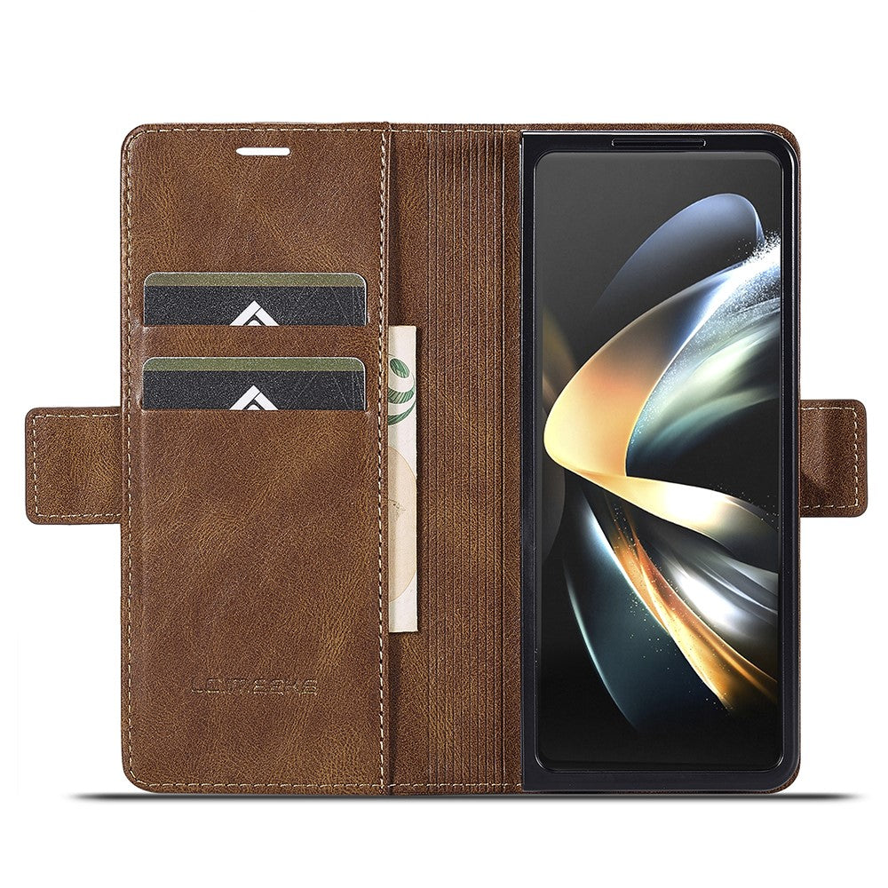 LC.IMEEKE For Samsung Galaxy Z Fold5 5G RFID Blocking Phone Case Wallet PU Leather Stand Cover