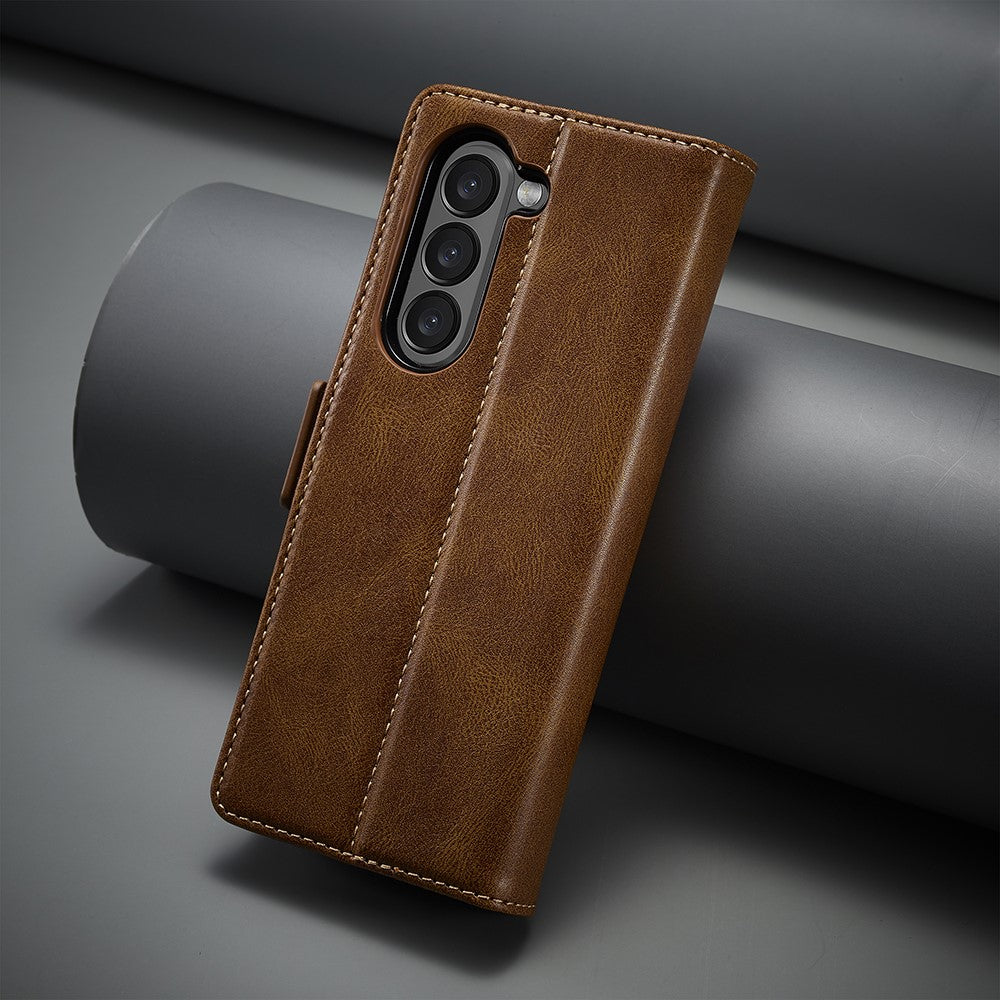 LC.IMEEKE For Samsung Galaxy Z Fold5 5G RFID Blocking Phone Case Wallet PU Leather Stand Cover
