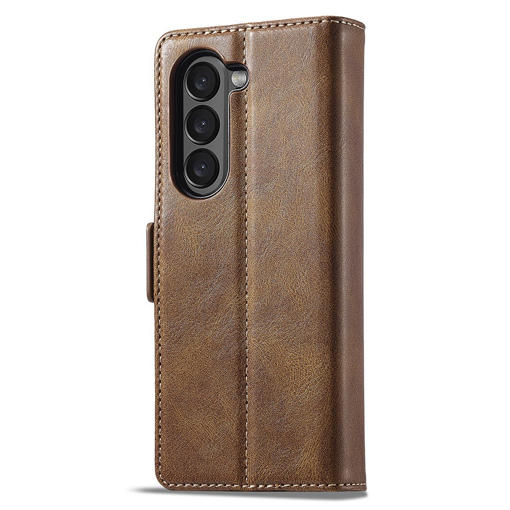 LC.IMEEKE For Samsung Galaxy Z Fold5 5G RFID Blocking Phone Case Wallet PU Leather Stand Cover