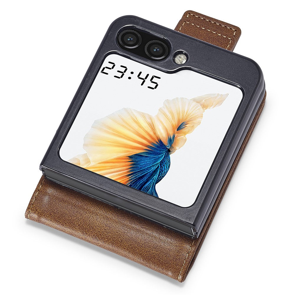 LC.IMEEKE For Samsung Galaxy Z Flip5 5G PU Leather Phone Cover RFID Blocking Card Slot Case